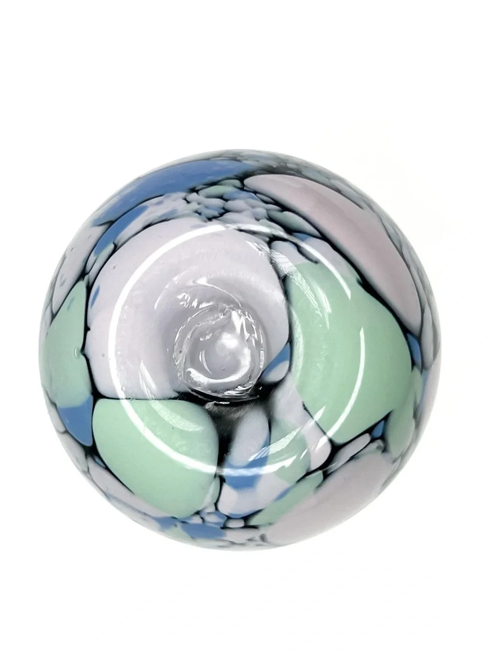 Dockyard Glassworks of Bermuda Art Glass Bud Vase in Black with Pink Blue Green